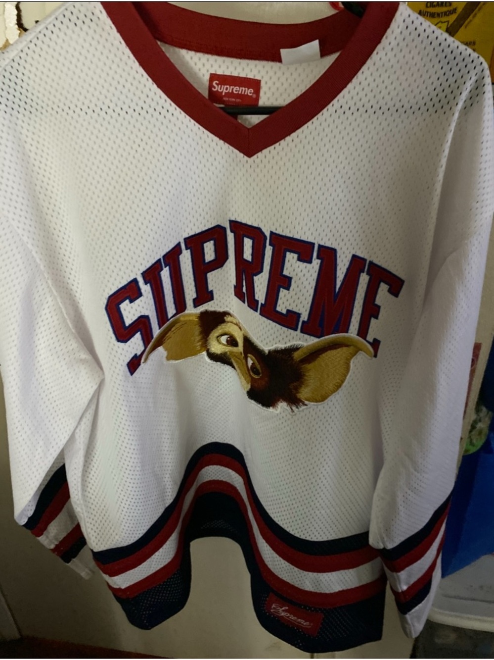 Supreme White Gremlins Hockey Jersey. Size Medium -